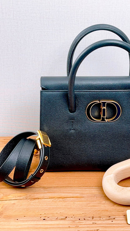 Dior Black Medium Grained Calfskin St.Honore Tote Bag (GHW)