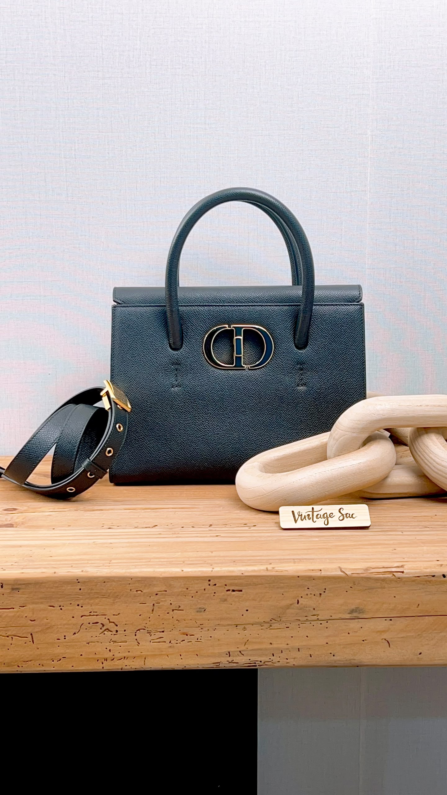 Dior Black Medium Grained Calfskin St.Honore Tote Bag (GHW)