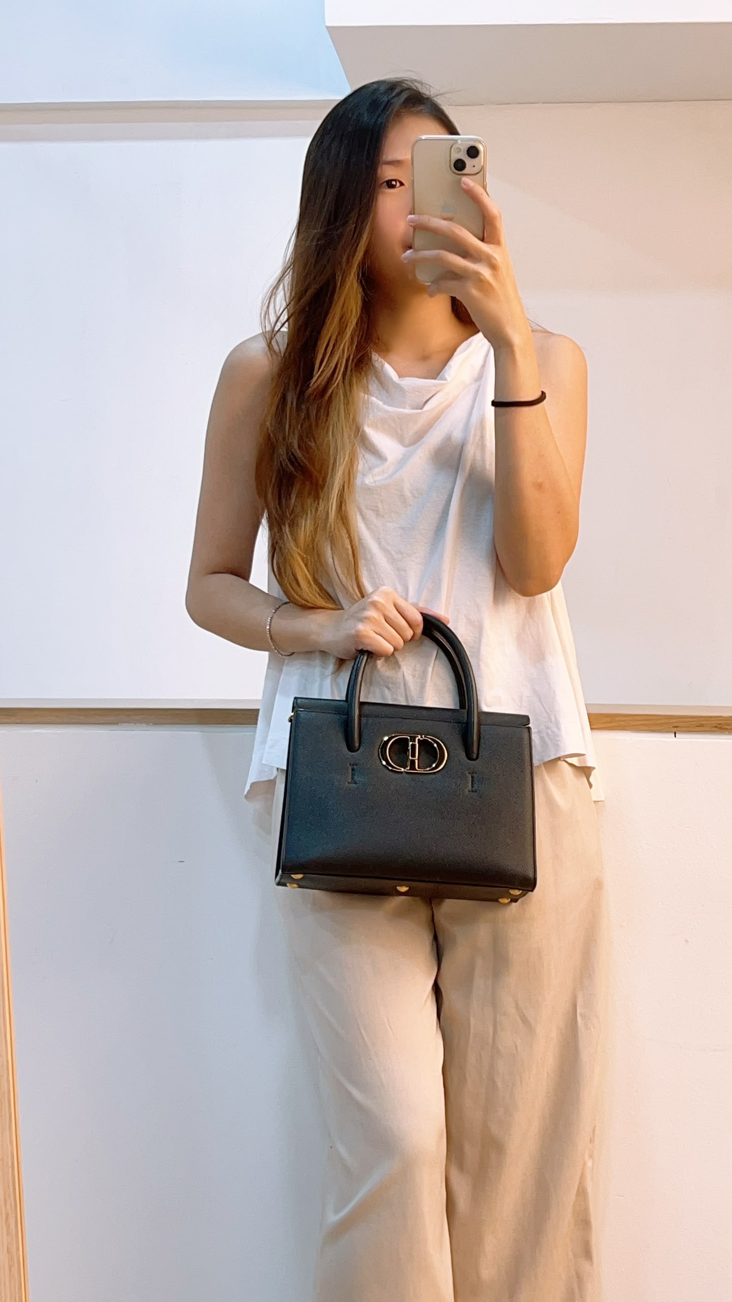 Dior Black Medium Grained Calfskin St.Honore Tote Bag (GHW)