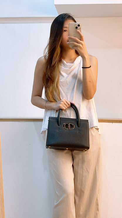 Dior Black Medium Grained Calfskin St.Honore Tote Bag (GHW)