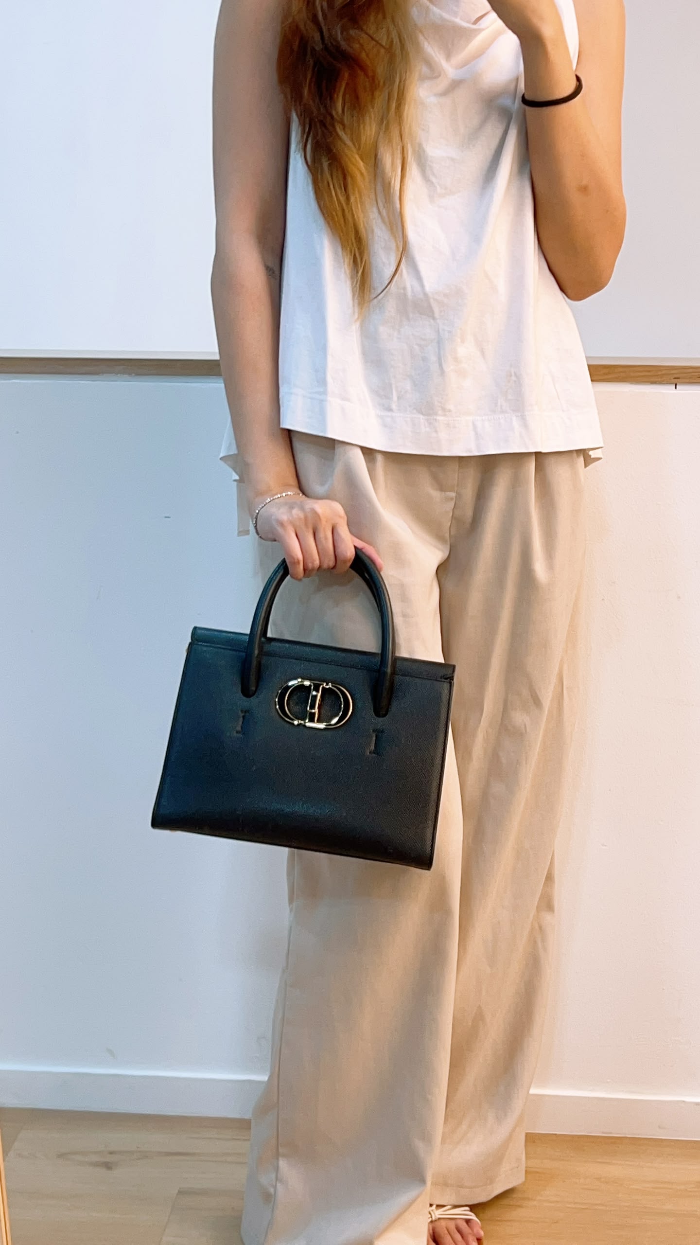 Dior Black Medium Grained Calfskin St.Honore Tote Bag (GHW)