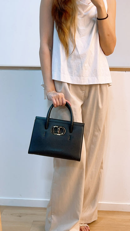 Dior Black Medium Grained Calfskin St.Honore Tote Bag (GHW)