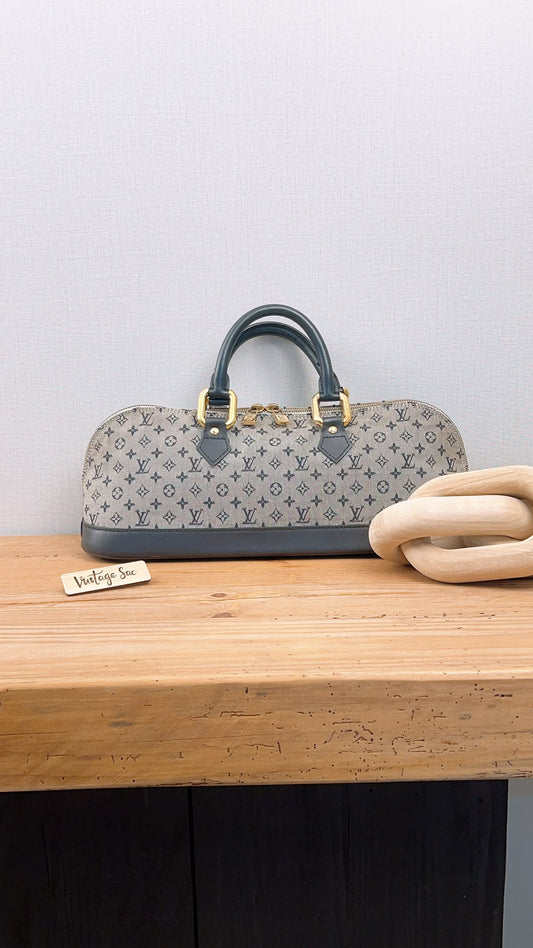 LV Navy Mini Lin Horizontal Alma