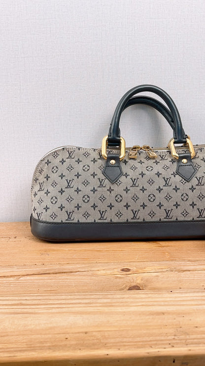 LV Navy Mini Lin Horizontal Alma