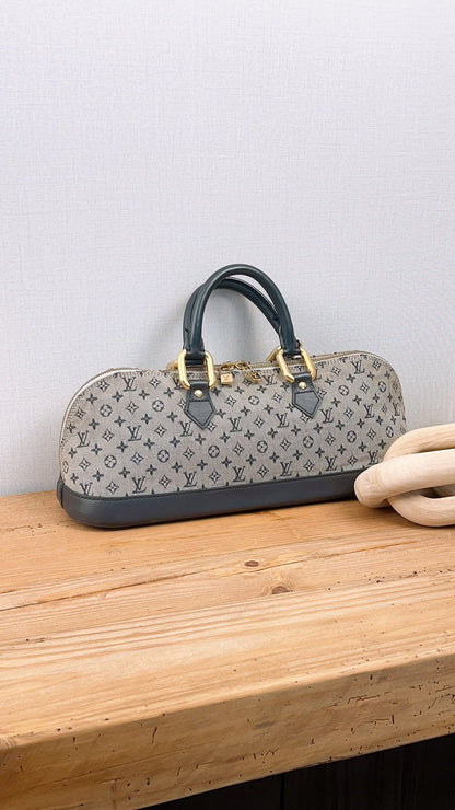 LV Navy Mini Lin Horizontal Alma