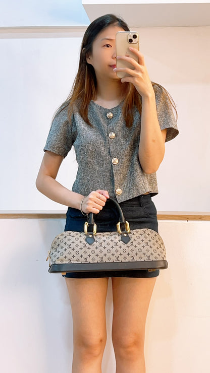LV Navy Mini Lin Horizontal Alma