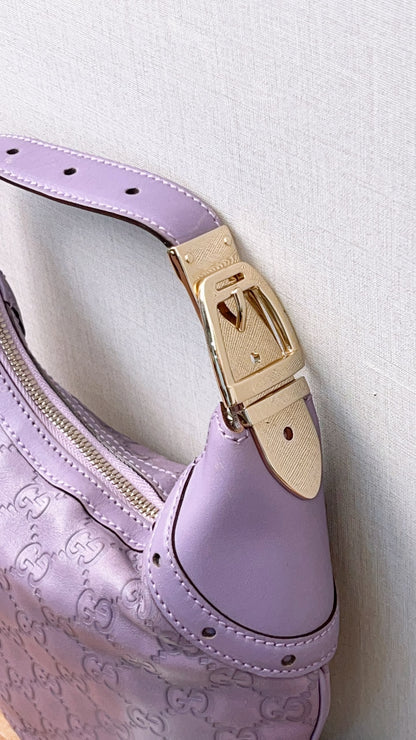 Gucci Purple Guccissima Leather Embossed Glam Hobo