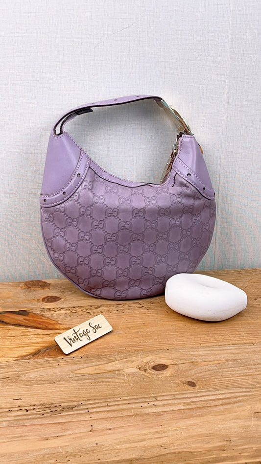 Gucci Purple Guccissima Leather Embossed Glam Hobo