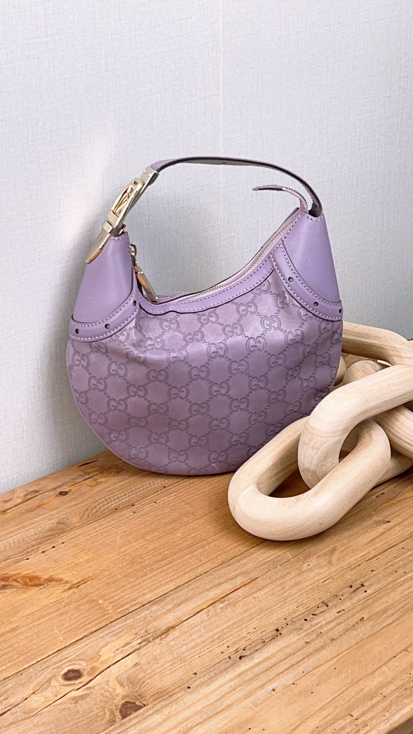 Gucci Purple Guccissima Leather Embossed Glam Hobo