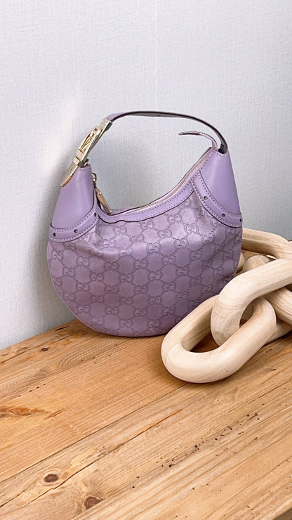 Gucci Purple Guccissima Leather Embossed Glam Hobo