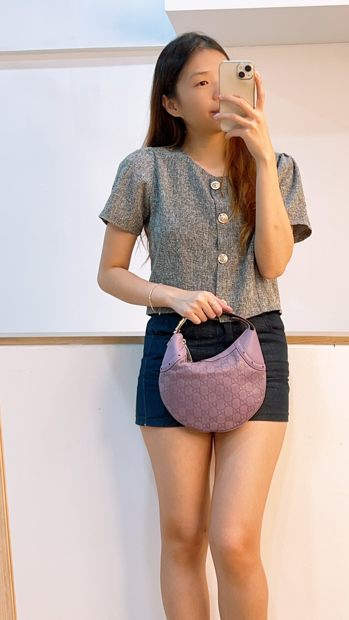 Gucci Purple Guccissima Leather Embossed Glam Hobo