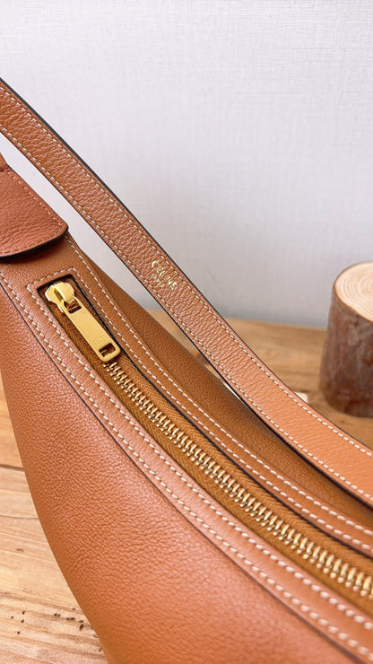 Celine Tan Grained Calfskin Small Heloise Bag (GHW)