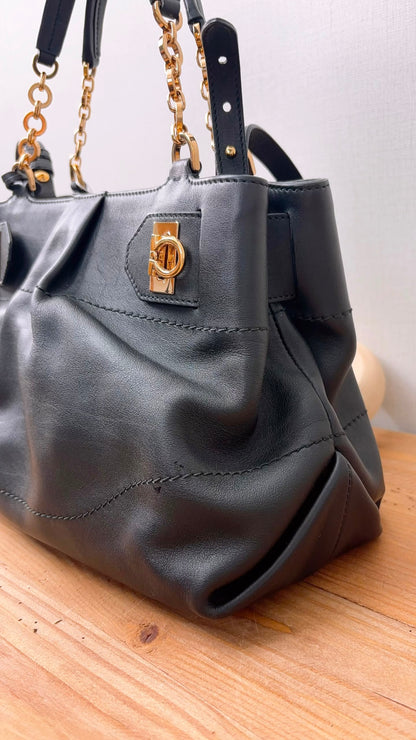 Salvatore Ferragamo Calfskin Chain Tote (GHW)
