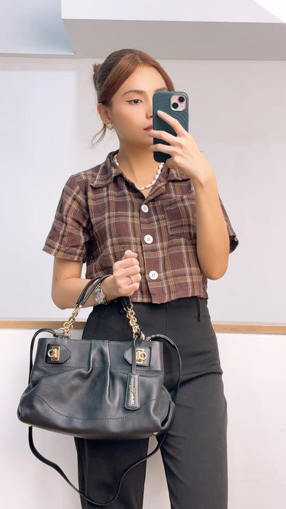 Salvatore Ferragamo Calfskin Chain Tote (GHW)