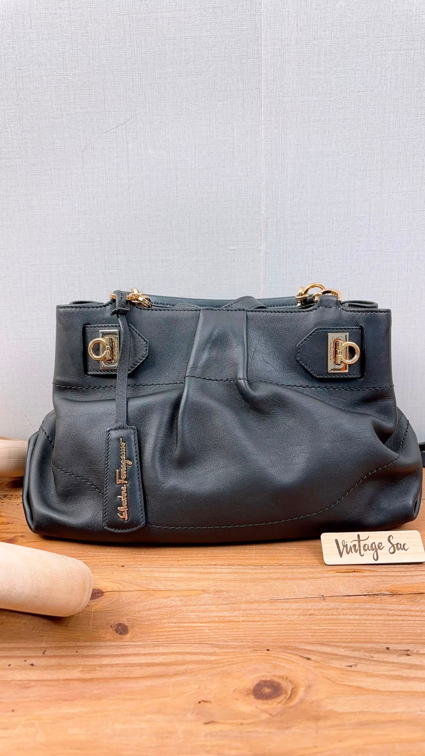 Salvatore Ferragamo Calfskin Chain Tote (GHW)