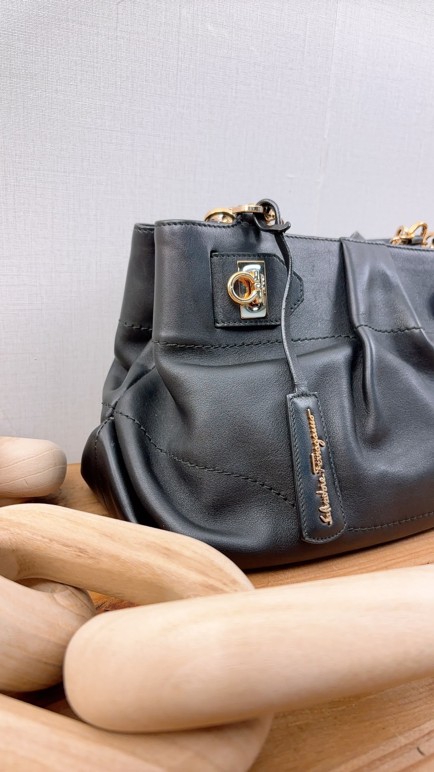 Salvatore Ferragamo Calfskin Chain Tote (GHW)