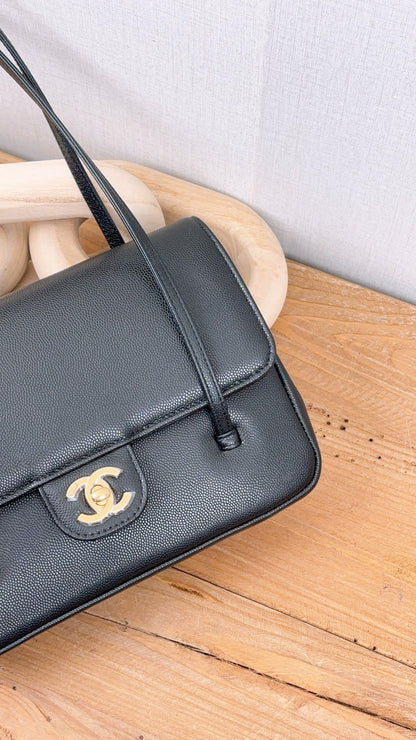 Chanel Black Caviar Small Preppy Coco Bag (GHW)