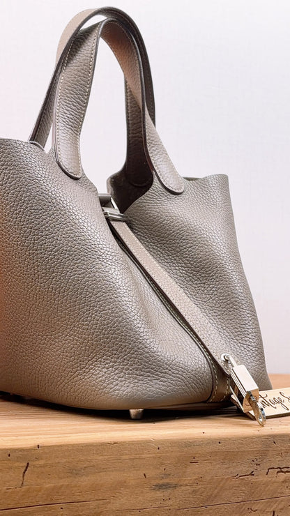 Hermes Etoupe Picotin 18 (PHW)