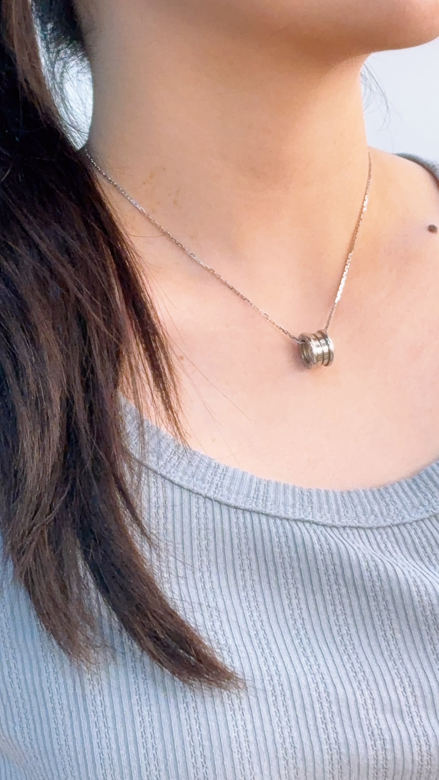 Bvlgari 18K White Gold B.Zero1 Pendant