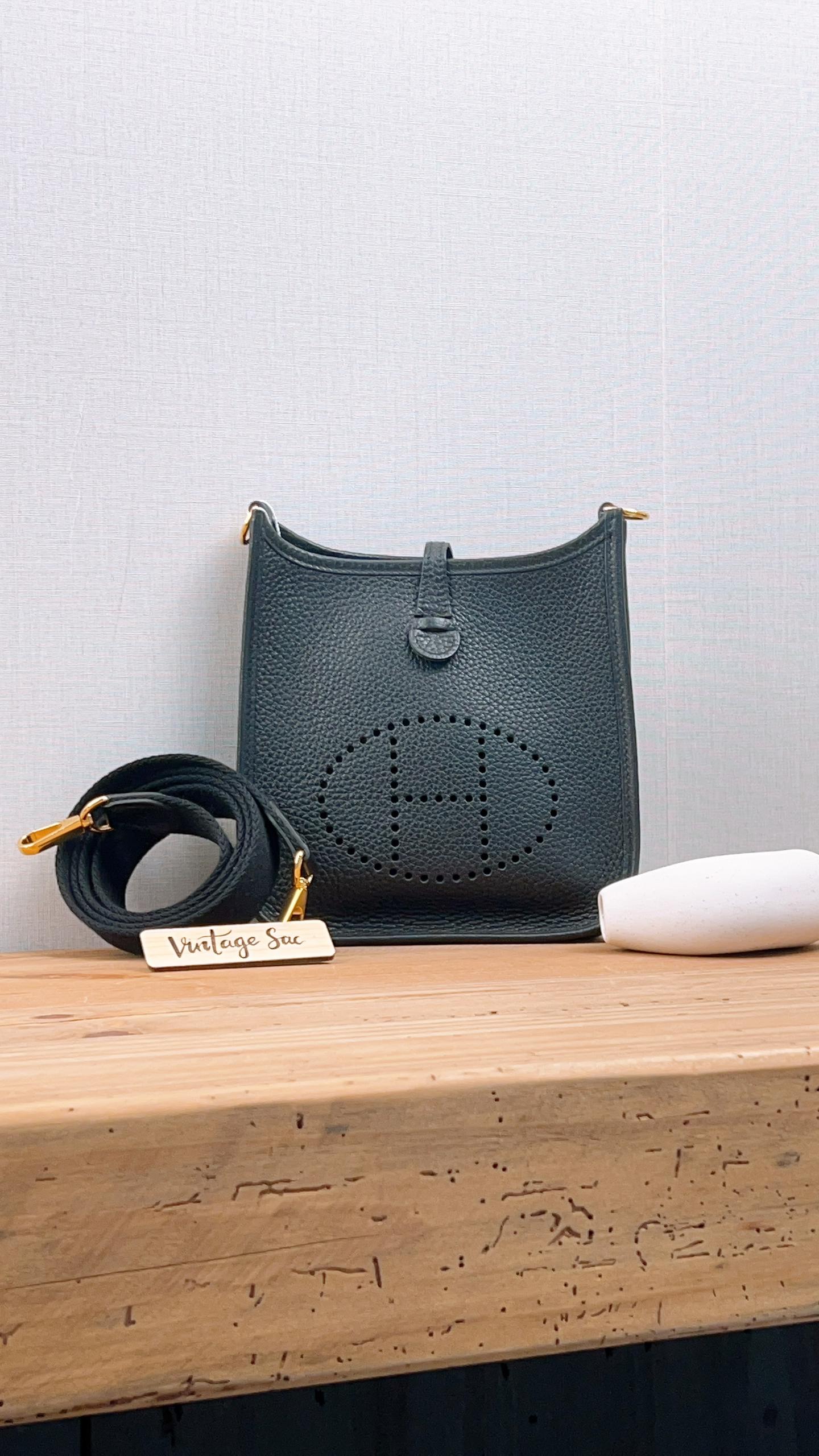 Hermes Taurillon Clemence Mini Evelyne (GHW)
