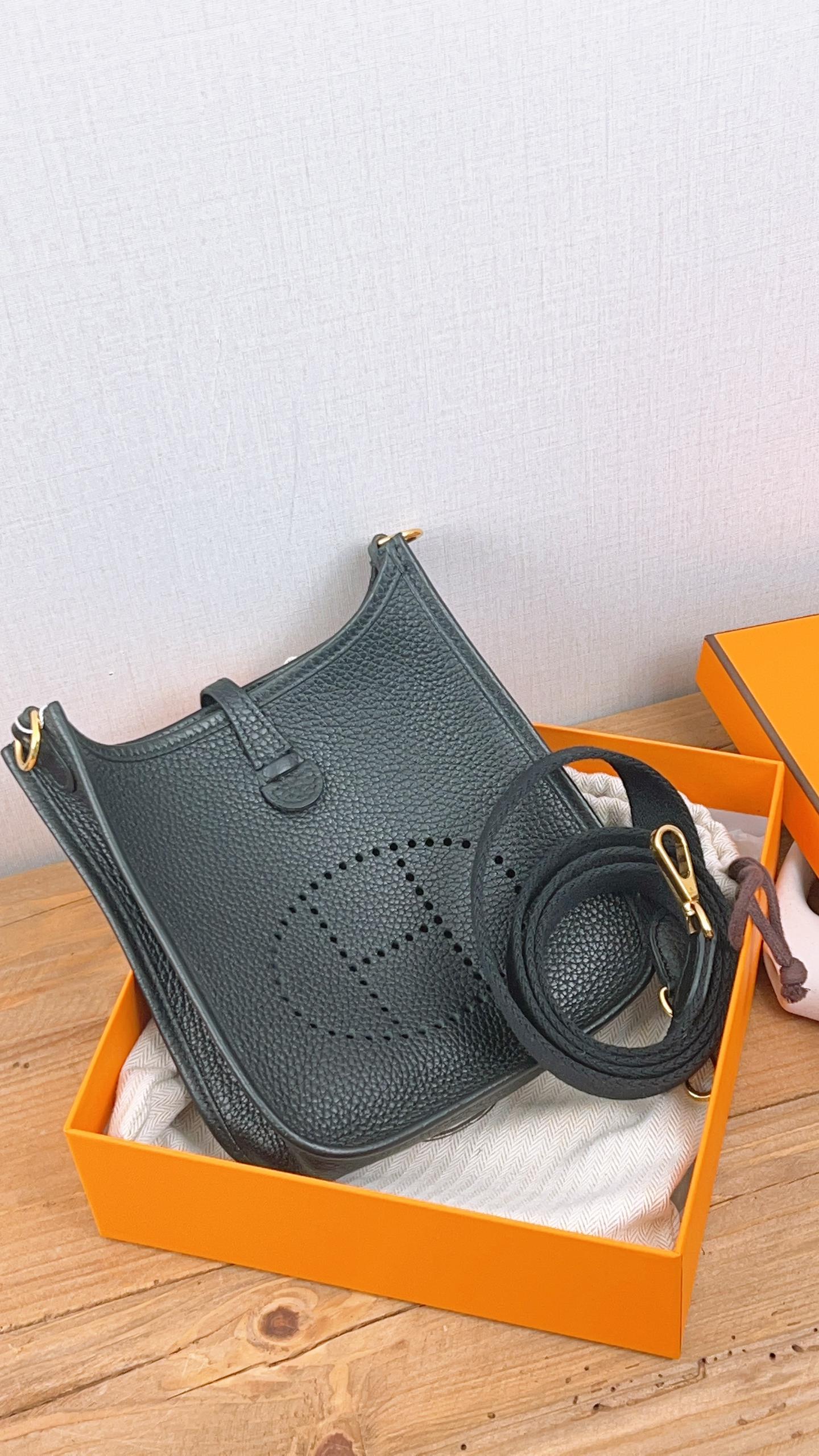 Hermes Taurillon Clemence Mini Evelyne (GHW)
