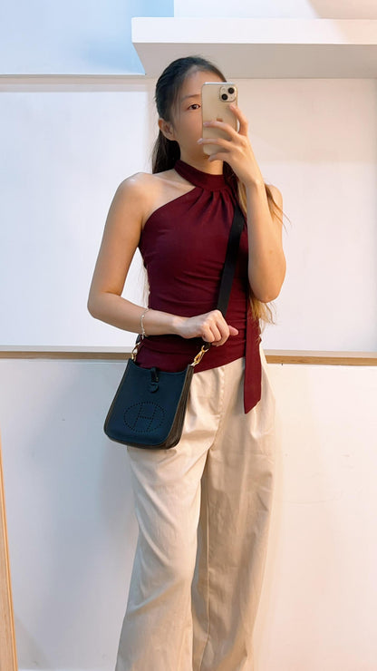 Hermes Taurillon Clemence Mini Evelyne (GHW)