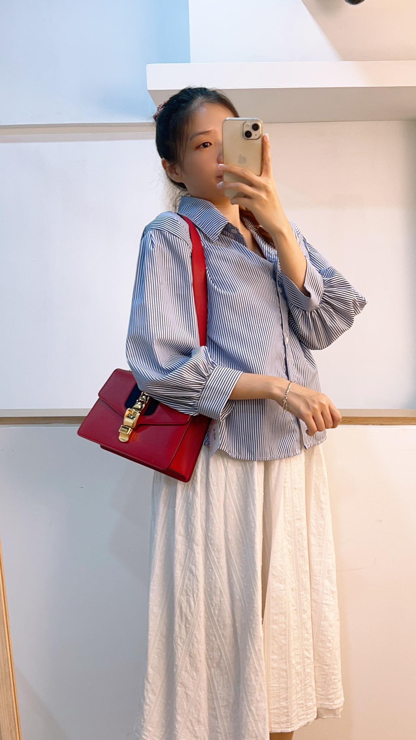 Gucci Red Calfskin Sylvie Shoulder Bag (GHW)