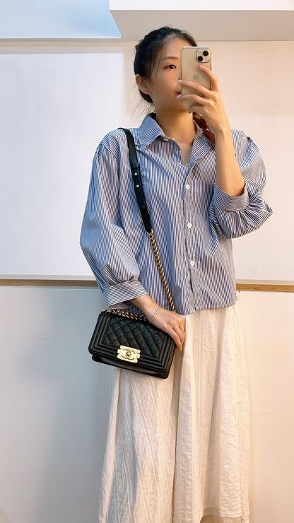 Chanel Black Caviar Small Boy (GHW)