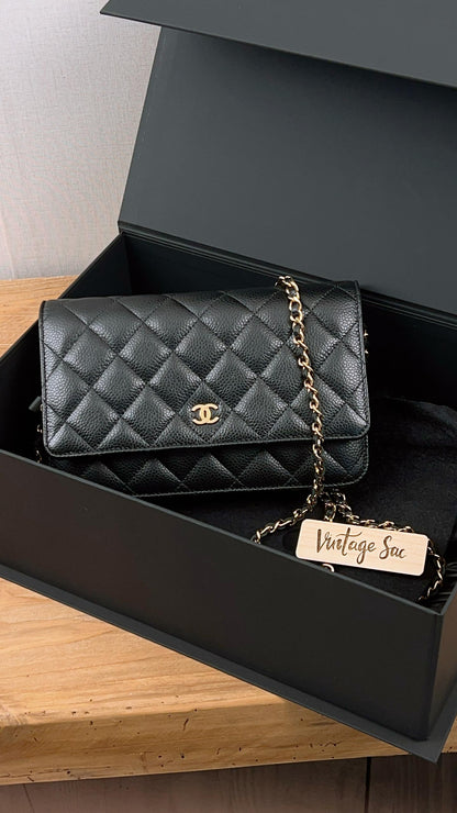 Chanel Black Caviar WOC (GHW)