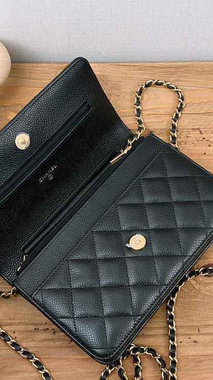Chanel Black Caviar WOC (GHW)