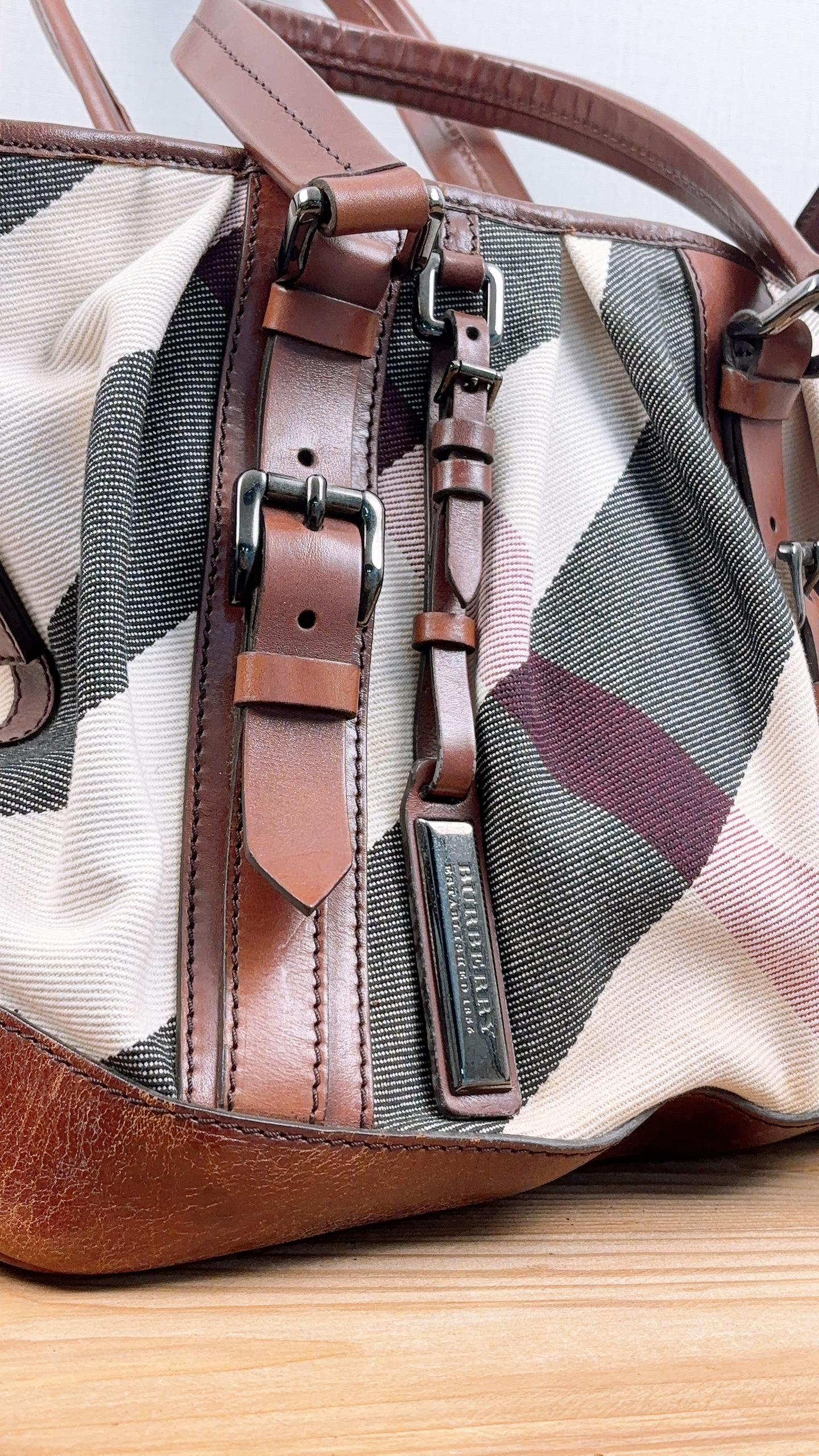 Burberry Mega Check Canvas Lowry Tote