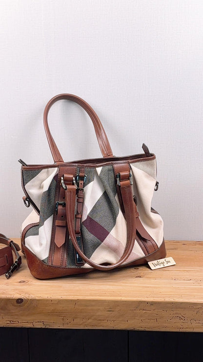 Burberry Mega Check Canvas Lowry Tote