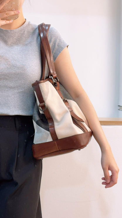 Burberry Mega Check Canvas Lowry Tote