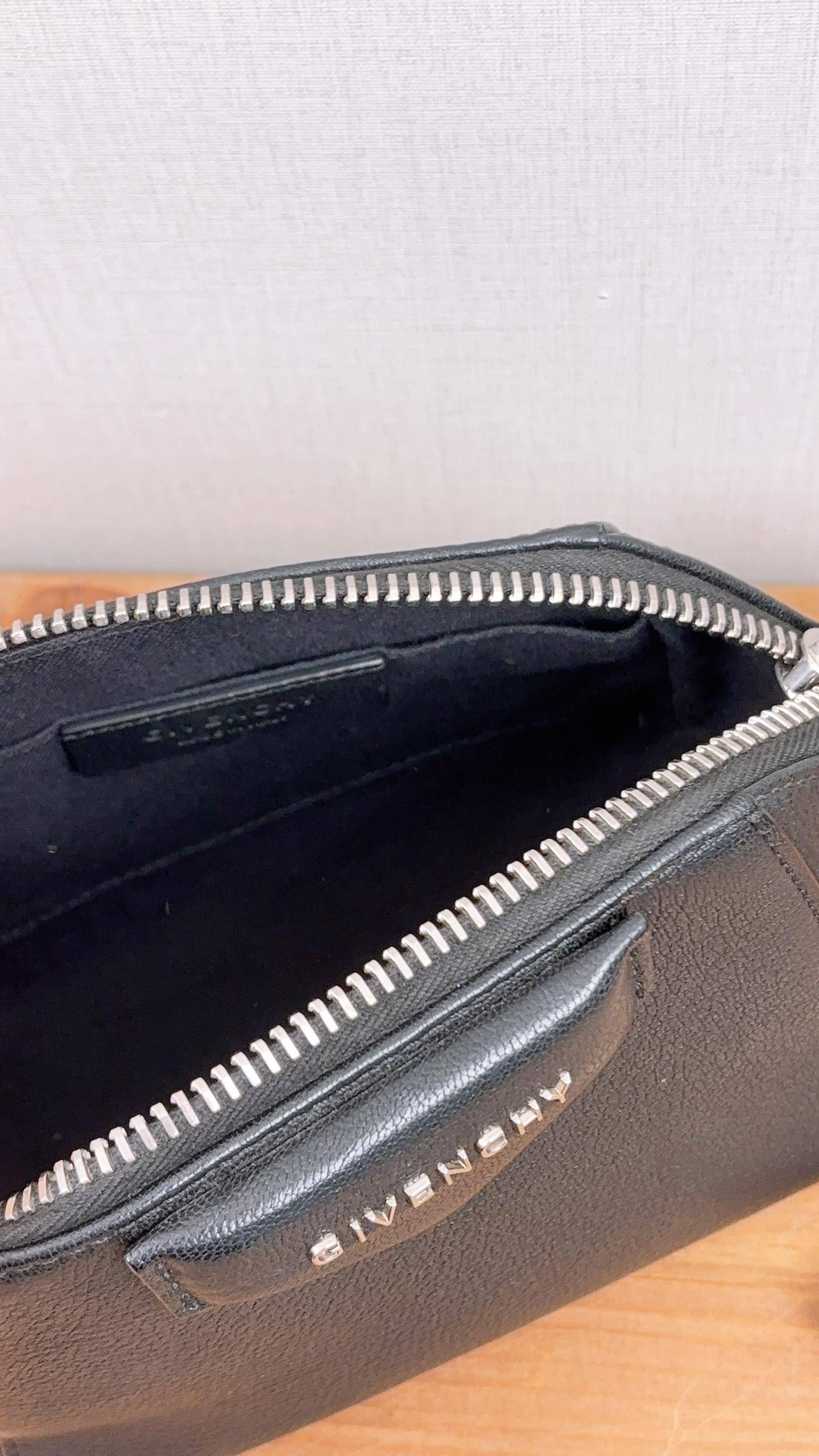 Bvlgari Black Goatskin Antigona Wristlet Pouch