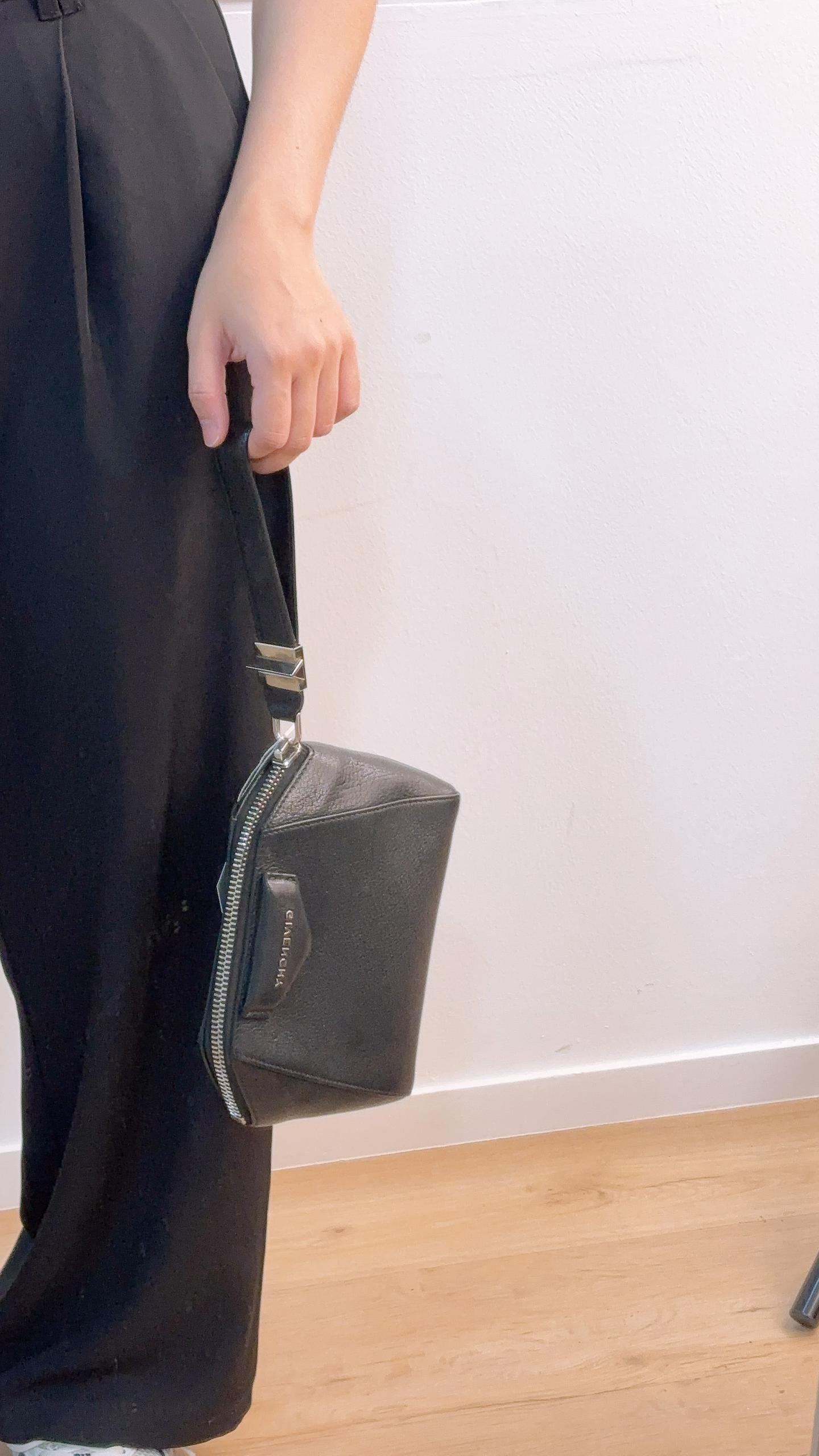 Bvlgari Black Goatskin Antigona Wristlet Pouch