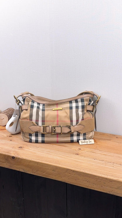 Burberry Brown House Check Parsons Hobo Bag