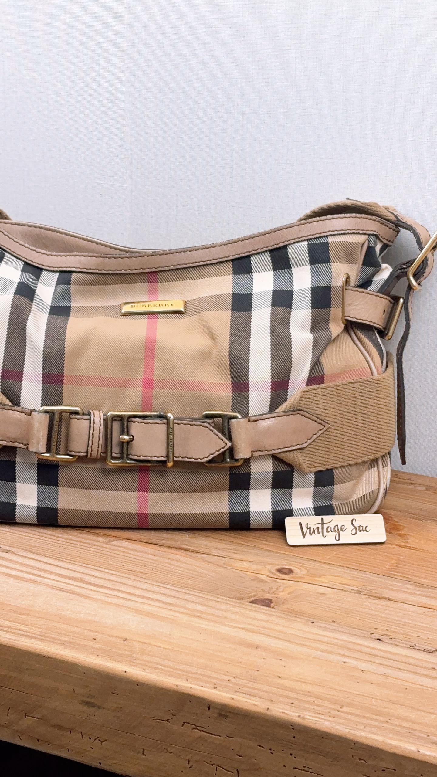 Burberry Brown House Check Parsons Hobo Bag