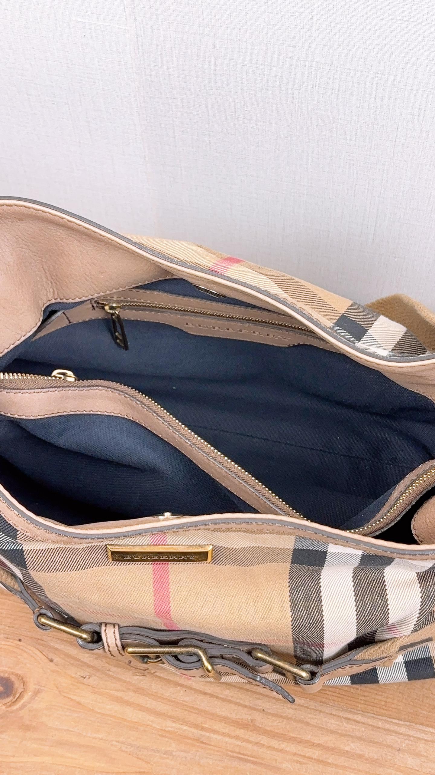Burberry Brown House Check Parsons Hobo Bag