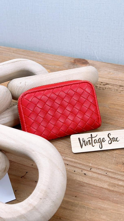 BV Red Intrecciato Ziparound Wallet (GHW)