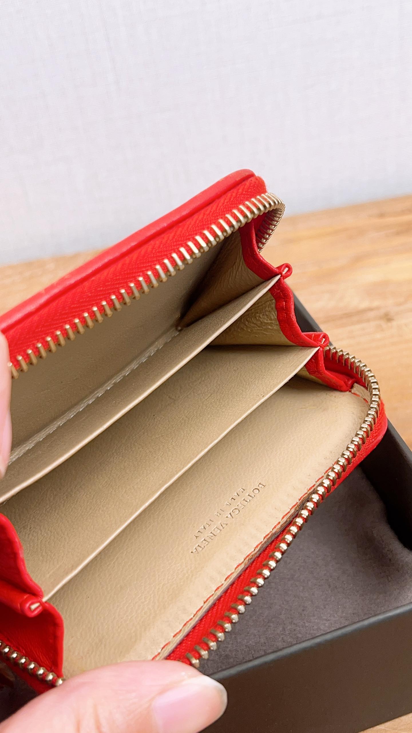 BV Red Intrecciato Ziparound Wallet (GHW)