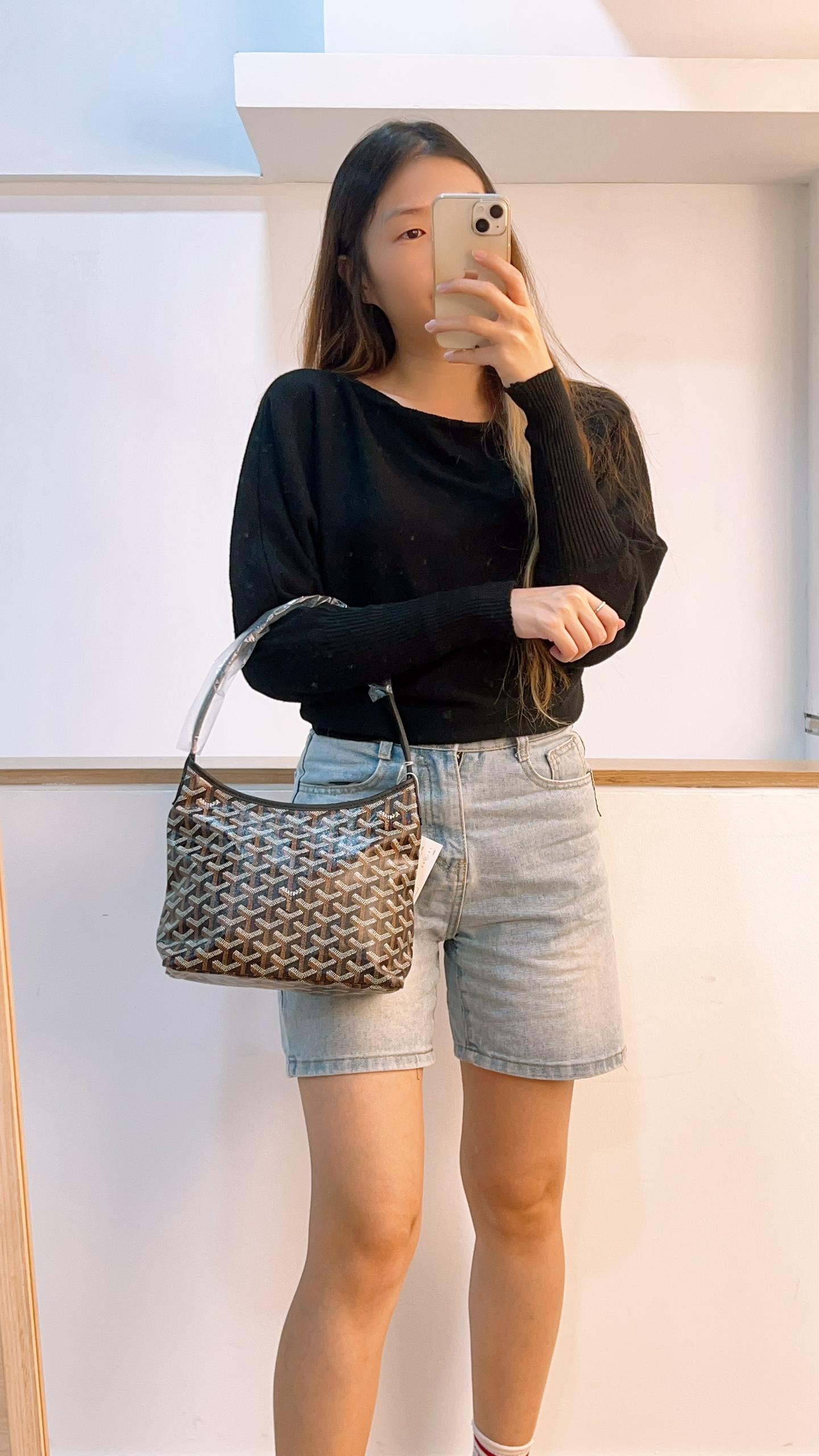 Goyard Black Boheme Mini Hobo