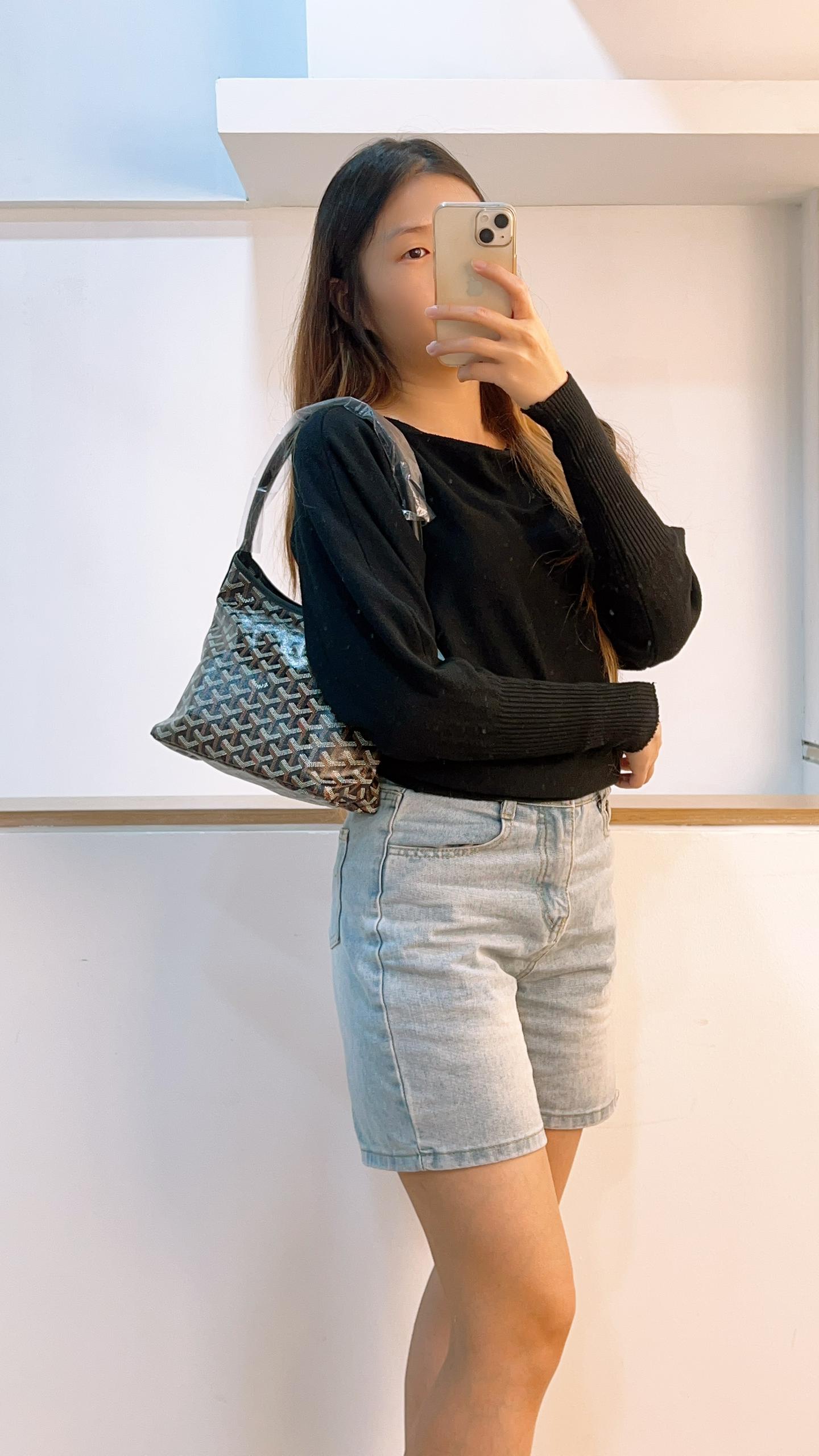 Goyard Black Boheme Mini Hobo