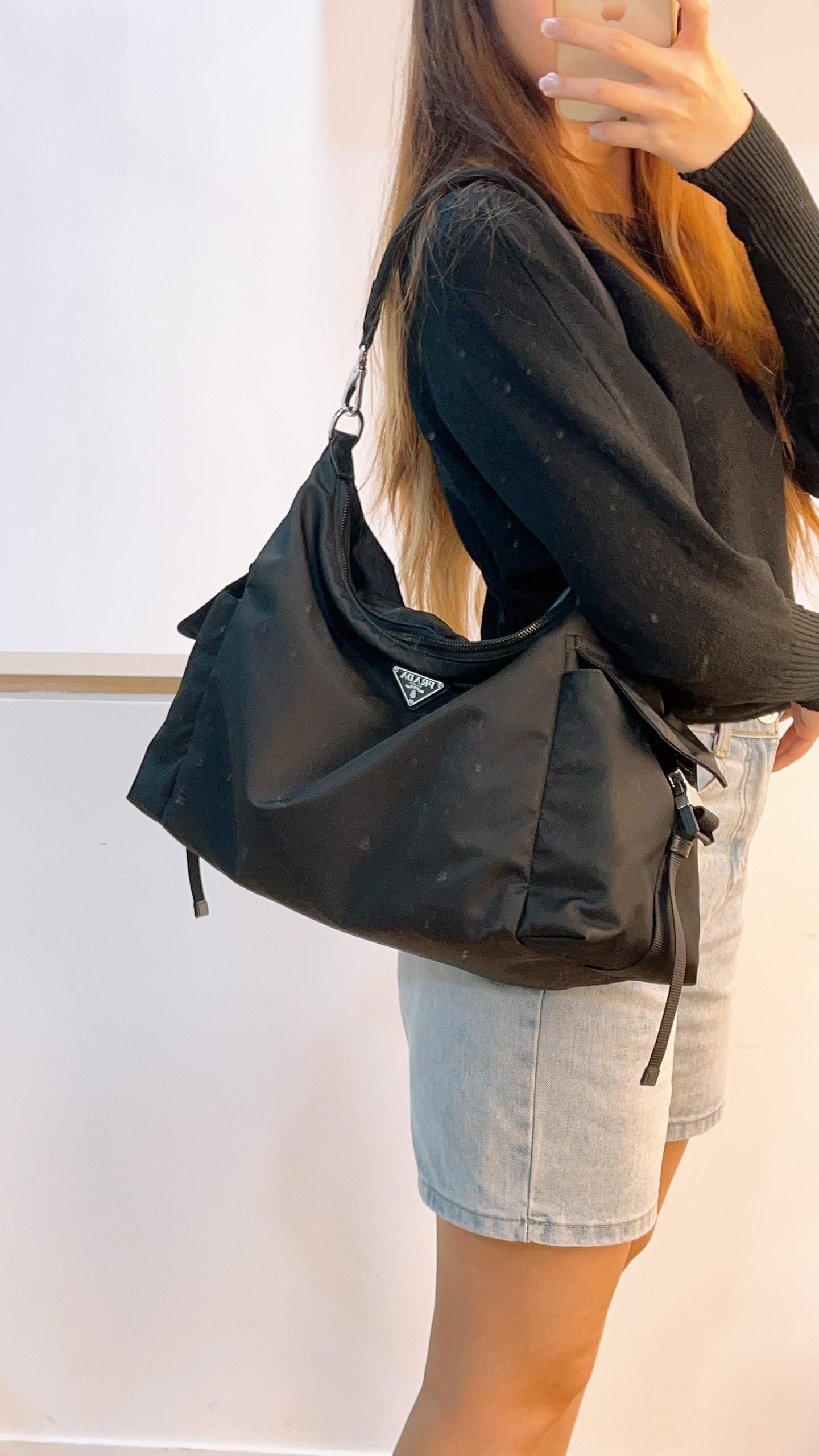 Prada Black Re-Nylon Explore Bag