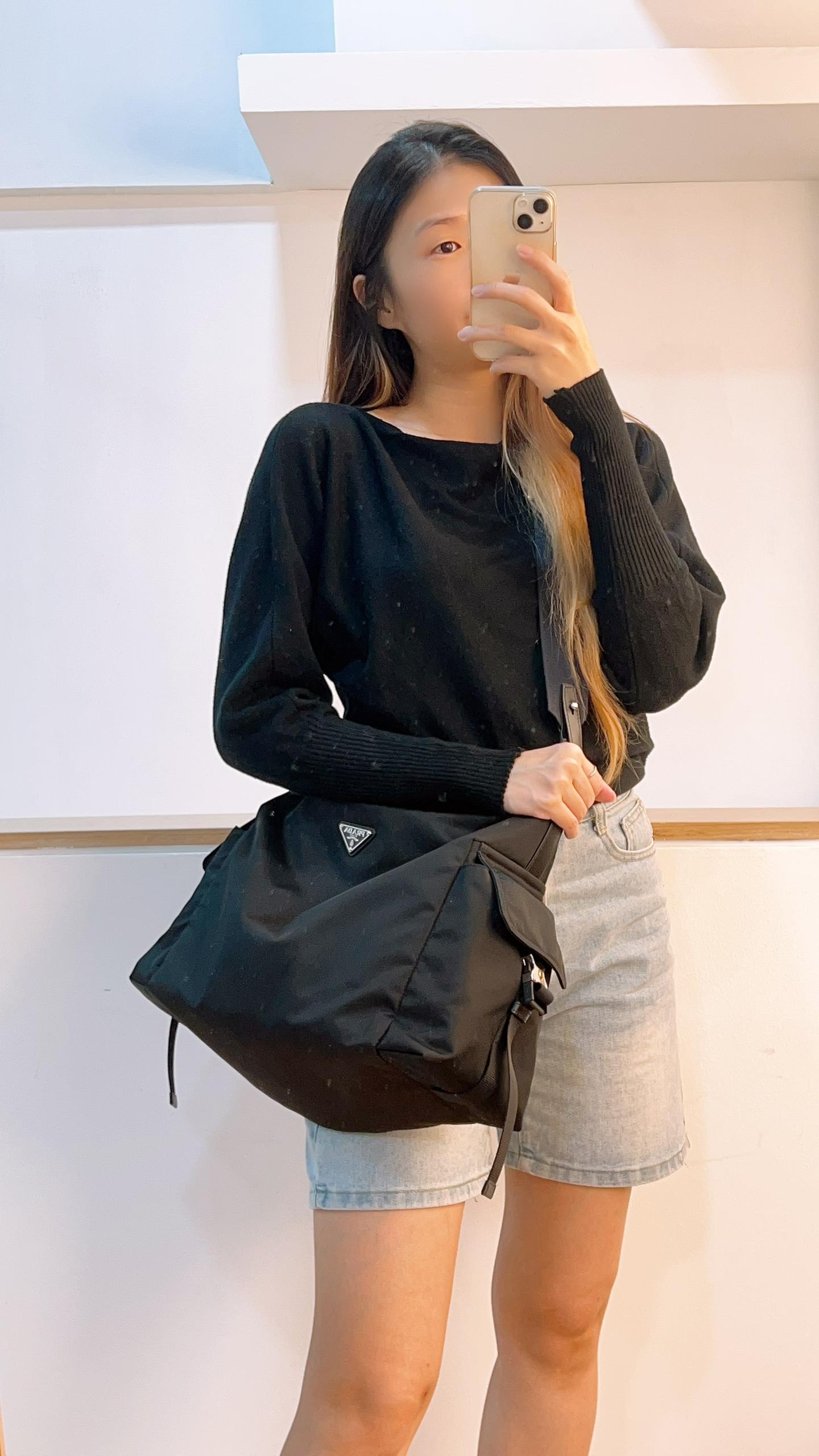 Prada Black Re-Nylon Explore Bag