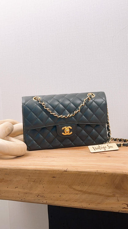 Chanel Black Caviar Small CF (GHW)