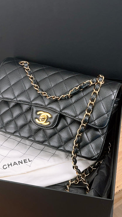 Chanel Black Caviar Small CF (GHW)