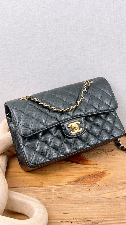 Chanel Black Caviar Small CF (GHW)