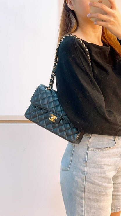 Chanel Black Caviar Small CF (GHW)