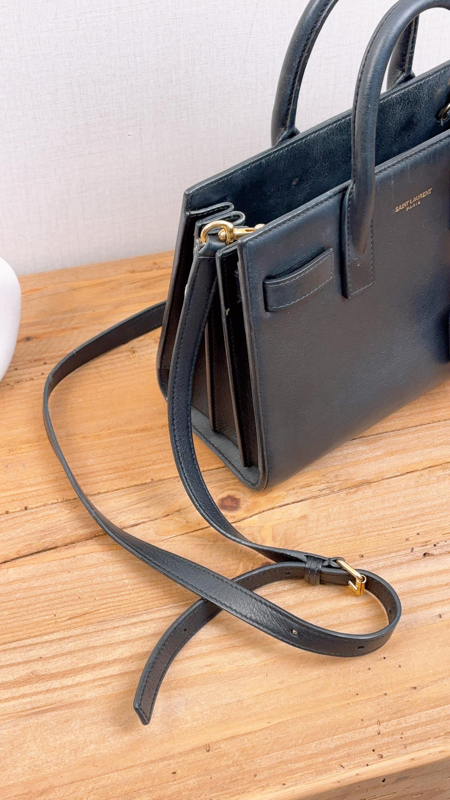 YSL Black Nano Sac De Jour (GHW)