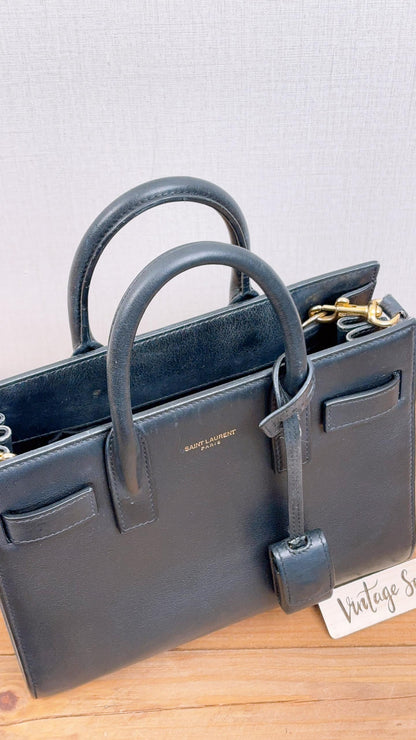YSL Black Nano Sac De Jour (GHW)